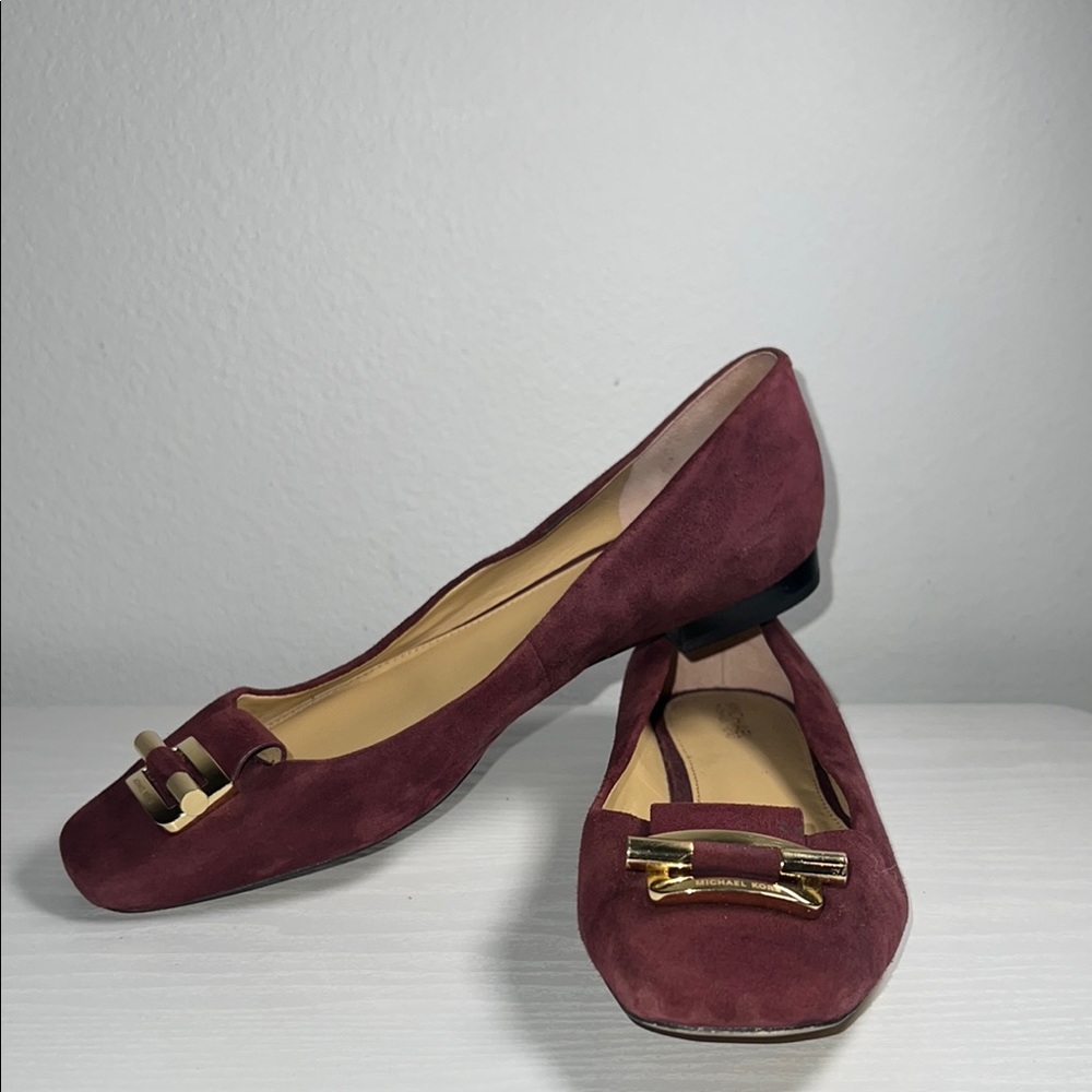 Michael Kors Gloria Plum Suede Ballet Flat - Picture 3 of 10